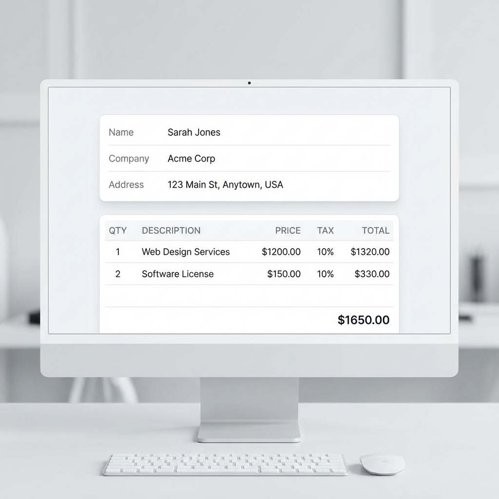 Billing Interface Mockup